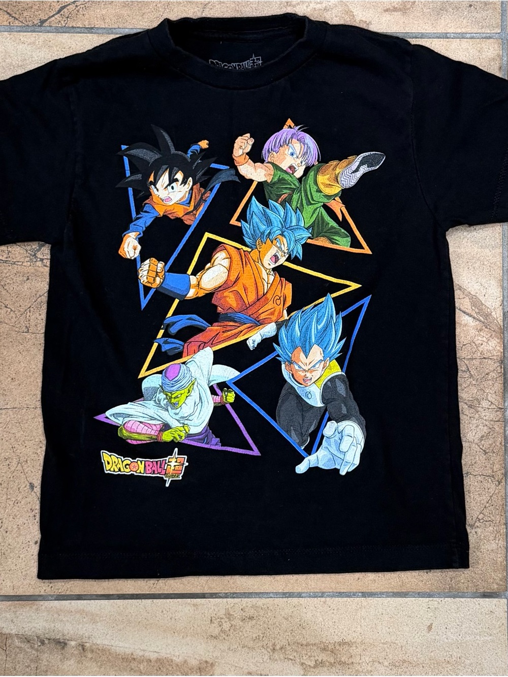 Dragon Ball Z Kids Black Graphic Tee with Colorful Character Art